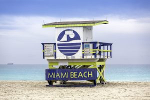 Turquoise water and sand at a Miami Beach