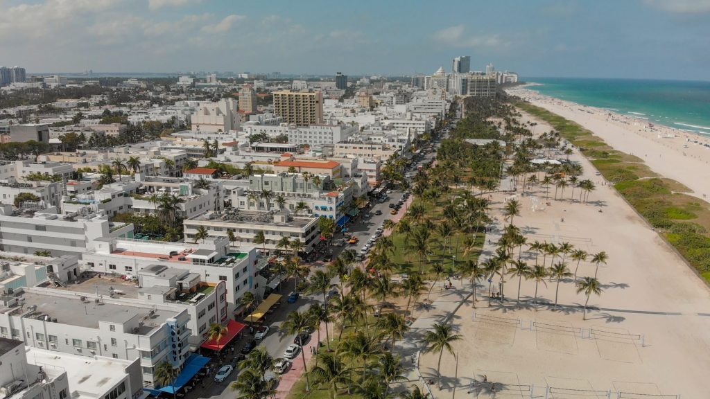 Aerial view of a Miami Beach neighborhood