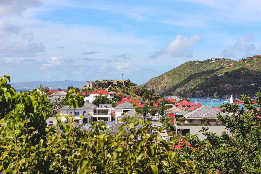 Hillside homes on St Barts looking out over the sea