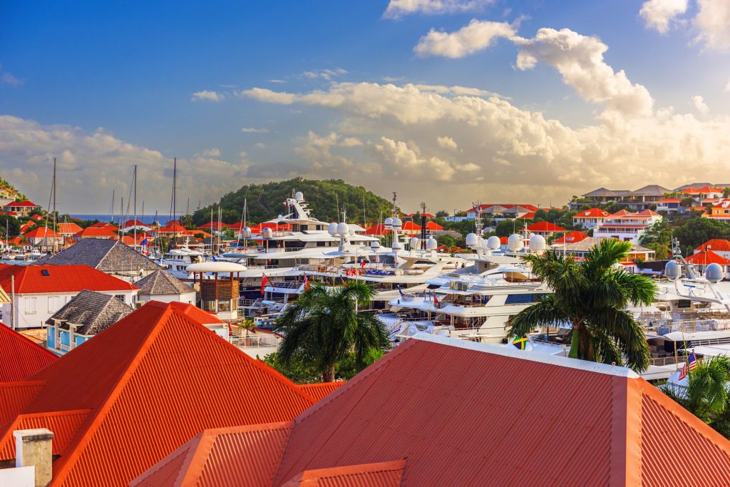 Yachts in Gustavia harbor, St Barts